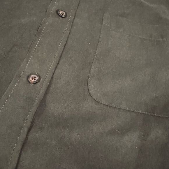Covington Forest Green Faux Suede Long Sleeve Button-Up Shirt Green L Christmas - Picture 3 of 9